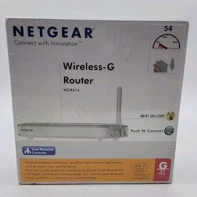 NETGEAR WGR614 54 Mbps 4-Port 10/100 Wireless G Router (WGR614NA) New Sealed - Image 1 of 2