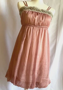 Axes Femme Camisole Dress Party Pink SzM Balloon Hem Sequin Lolita Cute Princess - Picture 1 of 14