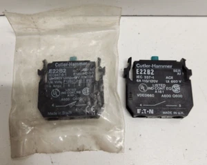 LOT OF 2 NEW OLD STOCK! EATON CUTLER-HAMMER 10A 600V 1N.O. CONTACT BLOCKS E22B2 - Picture 1 of 1