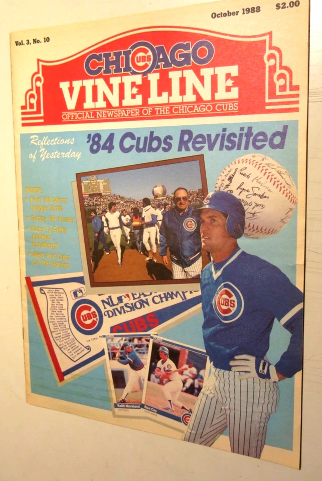 Chicago Cubs Vine Line Newspaper October 1988 - '84 Cubs Revisited - Ty Griffin - Image 1 of 1