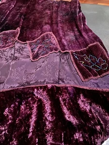 Vintage Y2K ""Vintage Boutique für Landbekleidung"" Boho Samtkleid Perlen Gr. P/M - Bild 1 von 24