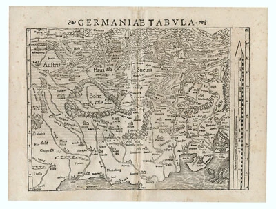 Map "Germaniae Tabula" (Germany) Sebastian Munster, 1572 - Image 1 of 3
