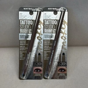 Maybelline Tattoo Studio Liner Gel Pencil #20 Smokey Grey Lasts 36H Eyeliner 2ct - Picture 1 of 3