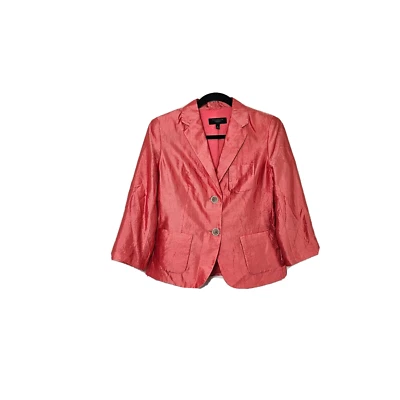 Talbots Women’s 8 Petite Orange Silk 2 Buttons Pockets Long Sleeve Lined Blazer - Изображение 1 из 4