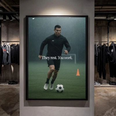 Cristiano Ronaldo Motivational Wall Art – Soccer Poster “They Rest You Work”
