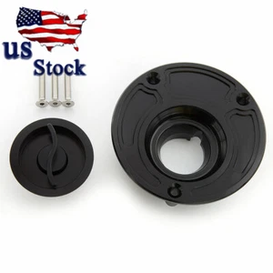 For Yamaha YZF 1000/600 R1 R6 1998 1999 2000-2011 CNC Keyless Fuel Gas Cap Black - Picture 1 of 8