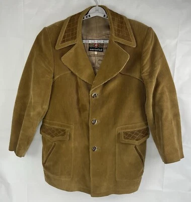 Blazer Western Vintage Años 70 Cortefiel Pana Marrón Botón Chaqueta Talla 44 R Foto 1 de 4