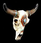 Wall Relief - Rinderschädel With Indianerbemalung - Western Decor Bull Skull