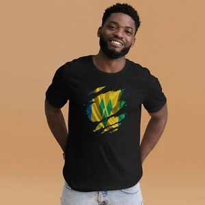 St. Vincent and the Grenadines Torn effect Unisex t-shirt - Picture 1 of 11