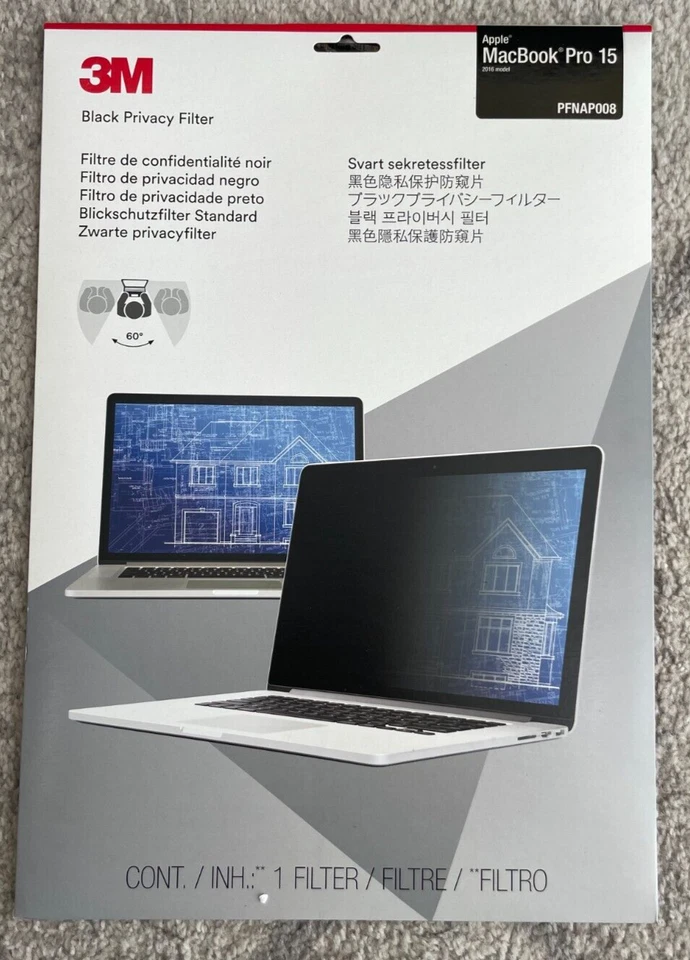 New 3M PFNAP008 Privacy Filter for MacBook Pro 15 (2016 Model and Up) - Image 1 of 1