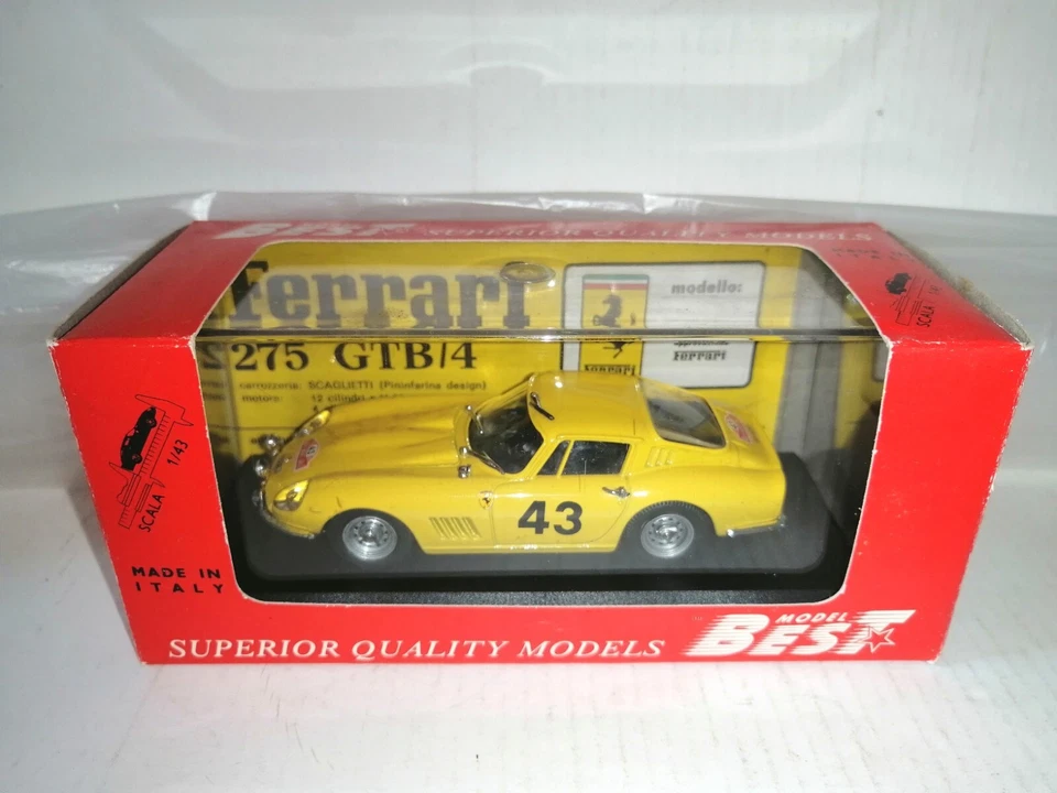 FERRARI 275 GTB 4 RALLY MONTE CARLO 1966 REF.9066 BEST MODEL SCALA 1/43 - Immagine 1 di 1