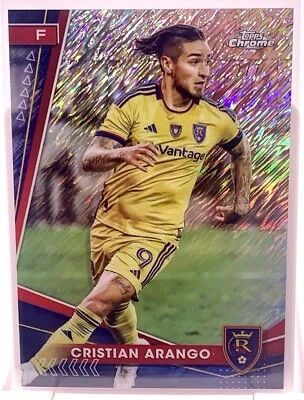 CRISTIAN ARANGO Topps Chrome MLS Mania SHIMMER Refr #2/7 Real Salt Lake - Image 1 of 2