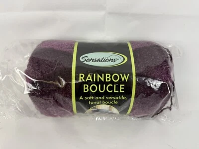 全新! Sensations Rainbow Boucle Yarn 11 盎司彩色浆果印花 853 码 — 第 1/4 张图片