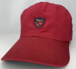 Vtg Polo Ralph Lauren Red Hat Crest Logo Adjustable Strapback Cap Made in USA - Picture 1 of 10