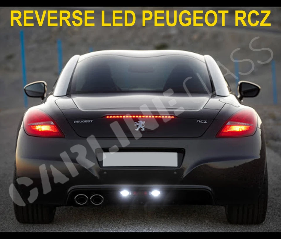 Par de bombillas LED inverso blanco brillante 6000 k para Peugeot RCZ 2010-2015 Foto 1 de 1