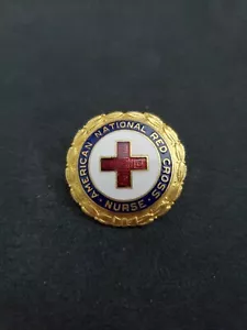 Vintage AMERICAN NATIONAL RED CROSS NURSE PIN ENAMEL NO. 228227 bc - Picture 1 of 2