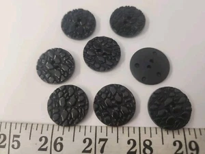 UNIQUE VINTAGE BUTTONS SET OF 12 SHINY BLACK TUZ3665 LAST! - Bild 1 von 2