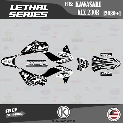 Graphics Kit for KAWASAKI KLX230R 2020 2021 2022 2023 Lethal - WHITE - Image 1 of 4