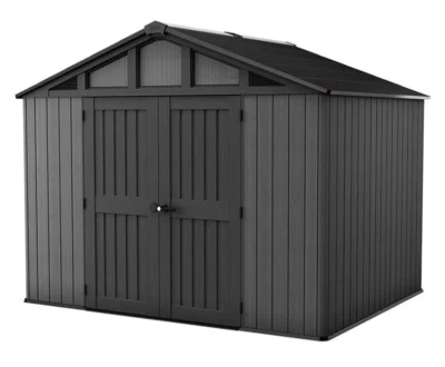 Keter Stronghold 10ft x 8ft Large Outdoor Durable Garden Shed Tool Bin Storage
