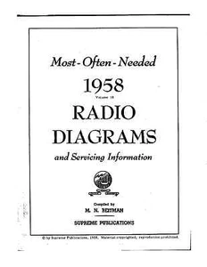 Most Often Needed 1958 RADIO Servicing Information; M.N. Beitman Vol. 18. Rare - Afbeelding 1 van 3