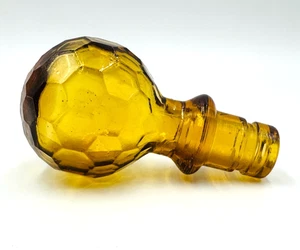 Vintage Diamond Pattern Empoli Amber STOPPER ONLY Glass Bottle Decanter Italy - Picture 1 of 8