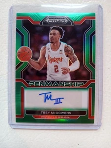 2022 Panini Green Prizm Autograph Trey McGowens Card-Nebraska #CP-TMC-Awesome! - Picture 1 of 5