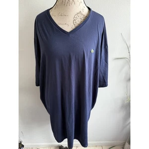 Camiseta Camiseta Lacoste Para Hombres 4XLT Azul Pima Algodón Cuello en V Logo Clásico Calce Relajado - Imagen 1 de 6