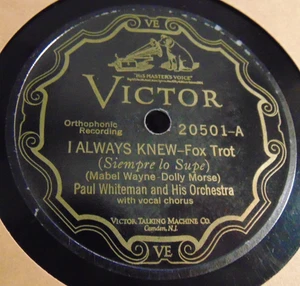 Paul Whiteman - I Always Knew / When I'm in Your Arms (1927) Victor 78 clean VG - Picture 1 of 5