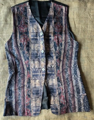 Vintage Marks & Spencer St Michael Paisley & Tartan Waistcoat - UK 12 - Image 1 of 4