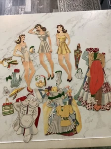 Muñecas de papel vintage con ropa 39 piezas - Imagen 1 de 5