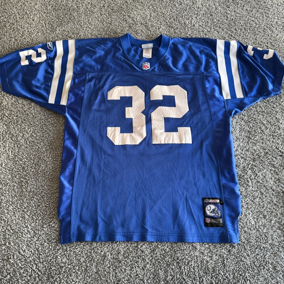 Футболка подлинная Edgerrin James NFL Indianapolis Colts 2001 шлем клетка 48 РЕДКАЯ - Изображение 1 из 4