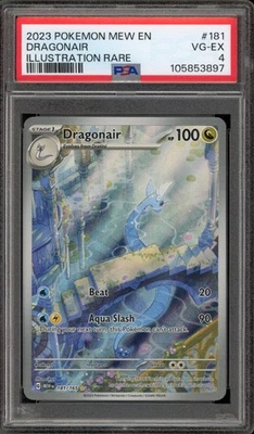 Pokemon Dragonair 151 MEW EN Illustration Rare #181 Crimped PSA 4 - Image 1 of 2