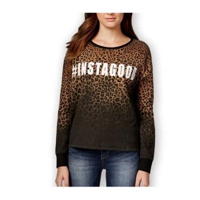 NEW Rampage sweatshirt screen print ombre leopard #INSTAGOOD SZ LG comfortable Foto 1 de 4