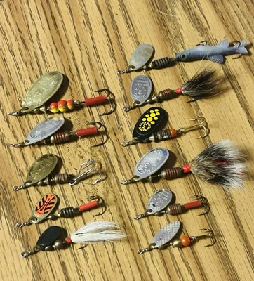 Lote de señuelos giratorios Mepps (11) tamaños mixtos #4 #3 #2 #1 #0 Foto 1 de 4