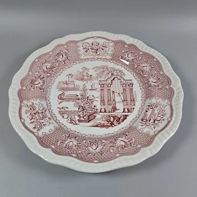 Spode 11" Dinner Plate Archive Collection Regency Series PAGODA Cranberry - Image 1 of 4