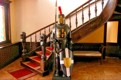 Traje de armadura de caballero templario medieval de cuerpo completo trajes de combate de caballero templario Foto 1 de 4