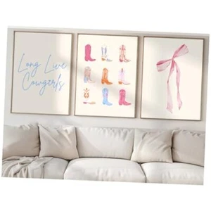 Cowgirl Wall Art Decor Pink Aesthetic Bows 16x24 Inch Unframed Cowgirls Prints - Picture 1 of 8