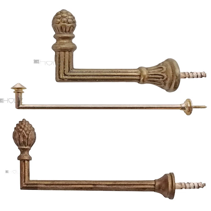 Raffhalter Antiques Pigne De Pin France Support De Rideau Crochet Mur Ancien - Photo 1/1