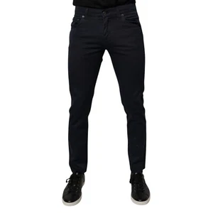 DOLCE & GABBANA Jeans Dark Blue GOLD Cotton Skinny Men Denim IT48/W34/M 520usd - Picture 1 of 7