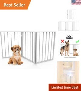 3-Panel Indoor Dog Gate - Lightweight and Modern 54" Retractable Safety Barrier - Picture 1 of 7