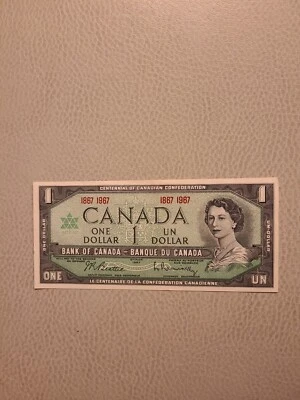 One Dollar 1867-1967 Canada Banknote NO serial Numbers, Clean,Crisp, Condition. - Image 1 of 2