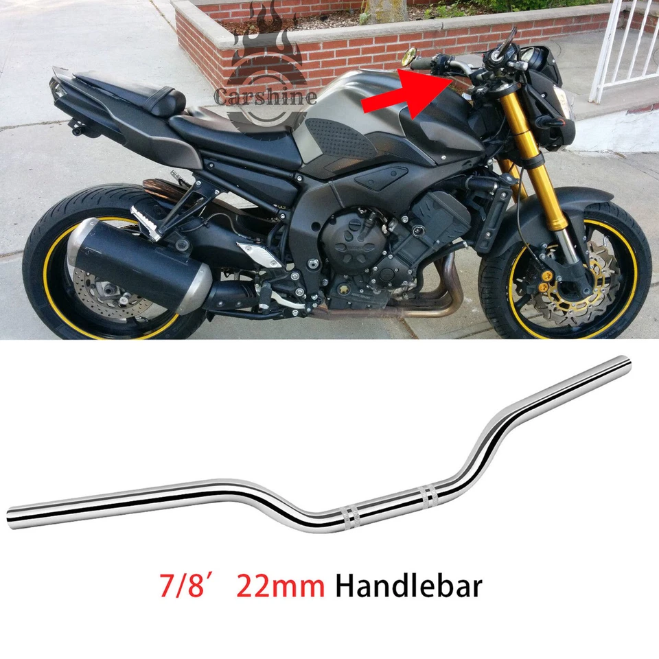 7/8" 22mmStreet Motorcycle Handle Bar Tracker Drag Handlebar For 2012-yamaha-fz8 - Imagem 1 de 4