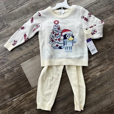 Conjunto Suéter y Pantalón Tejido Navidad Azul Disney Niña Niño Bebé Talla 18 Meses Foto 1 de 4