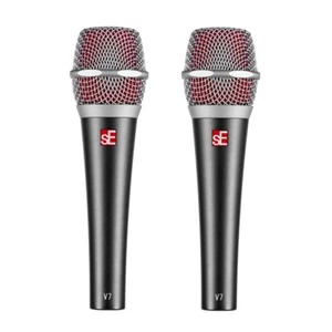 Par de micrófonos vocales profesionales de rendimiento en vivo SE ELECTRONICS V7 con clip y bolsa - Imagen 1 de 5