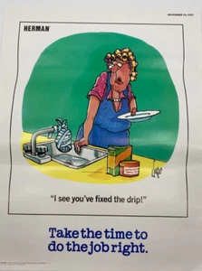 Herman Poster Take The Time To Do The Job Right November 23 1992 - Picture 1 of 6
