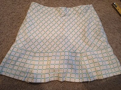 Tênis ou skort de golfe Lady Hagen branco com design azul e verde excelente estado usado feminino tamanho - Imagem 1 de 4