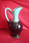 Vintage German Vase/Jug, Brown/Black, Turquiose and Gilt, 7?/18cm, Germany  s22 