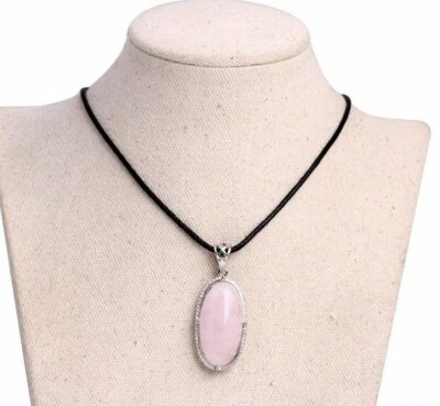 Collana ciondolo vero quarzo rosa con GARANZIA pietra naturale argento NUOVA - Immagine 1 di 4