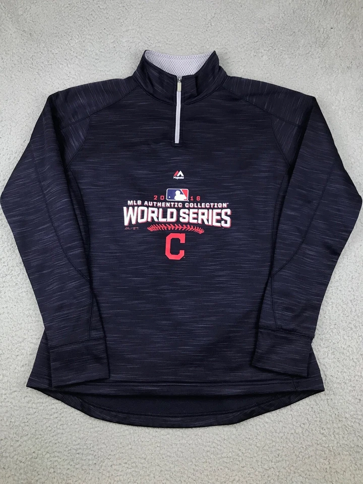 Chicago Cubs Pullover Women's Large Blue 1/4 Zip 2016 World Series MLB Mock Neck - Image 1 of 4