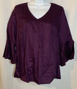 NWT Women's Jane & Delancey Size M -Maroon 3/4 Sleeve Blouse Top - JM - Picture 1 of 4